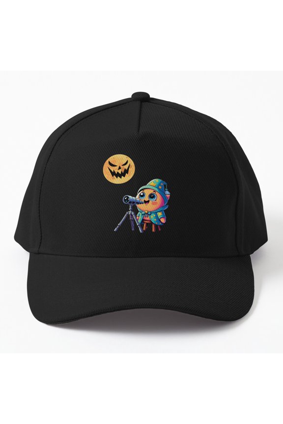 Starfish Galactic Gaze Baseball Hat, Cosmic Halloween Astronomer Graphic Design, Classic Cap
