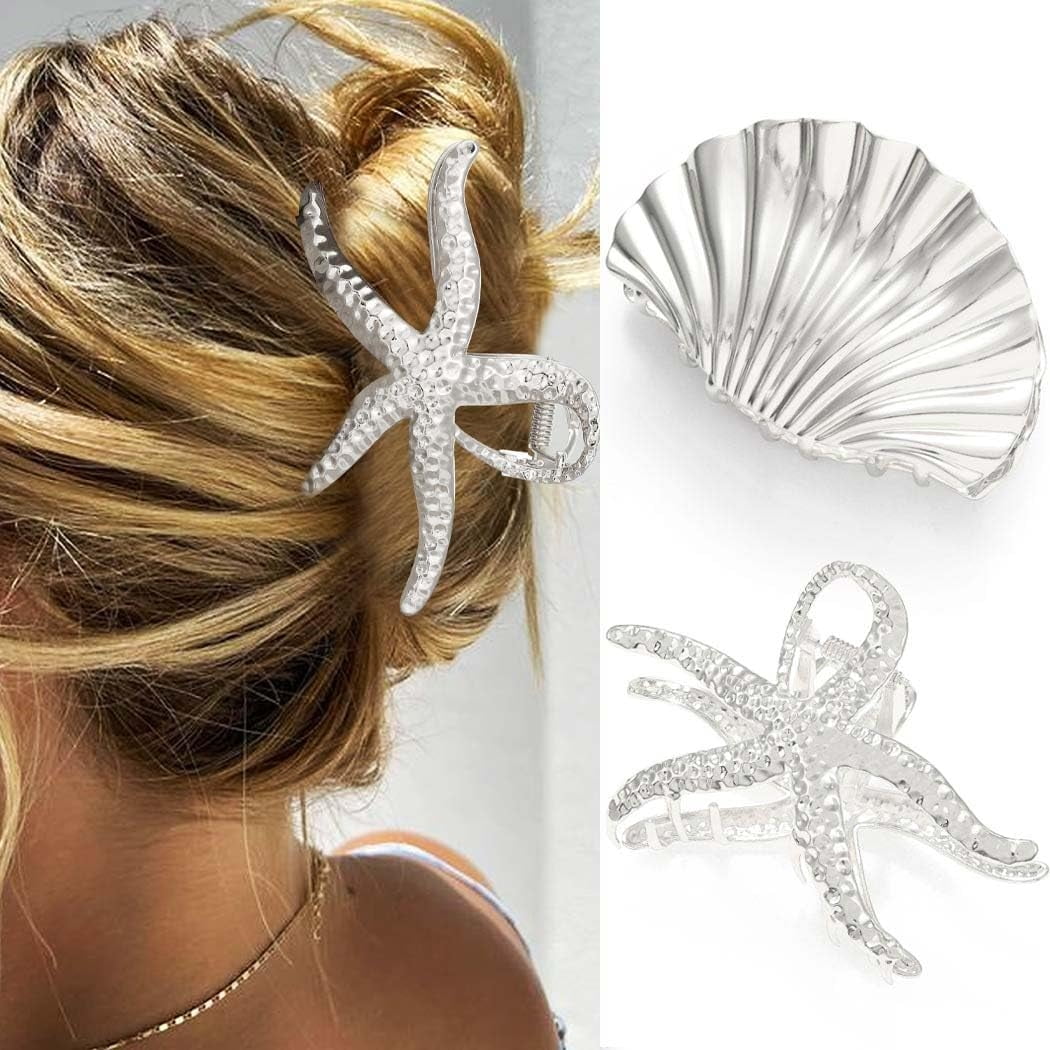 Starfish Hair Claw Clips Seashell Hair Clip Large Claw Clips  display picture 3