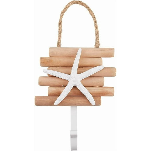 Starfish Hook Rustic Wood Wall Hooks Nautical Home Beach Themed Towel Hangers Ocean Animal Towel Hanger 15x12cm Hanging Key Holder