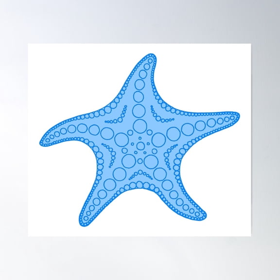 Starfish (Indigo) Poster Wall Art, Modern Wall Decor For Living Room Bedroom, 30x30 UNFRAMED