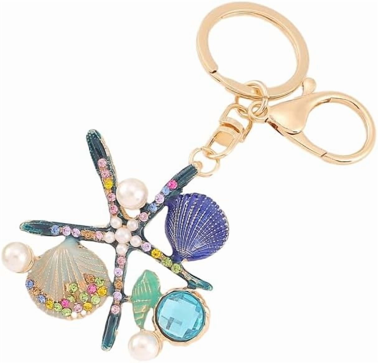 Starfish Keychain,Keychains for Women Key Ring Hanging Pendant Creative Car Bag Keychain Gifts Decoration