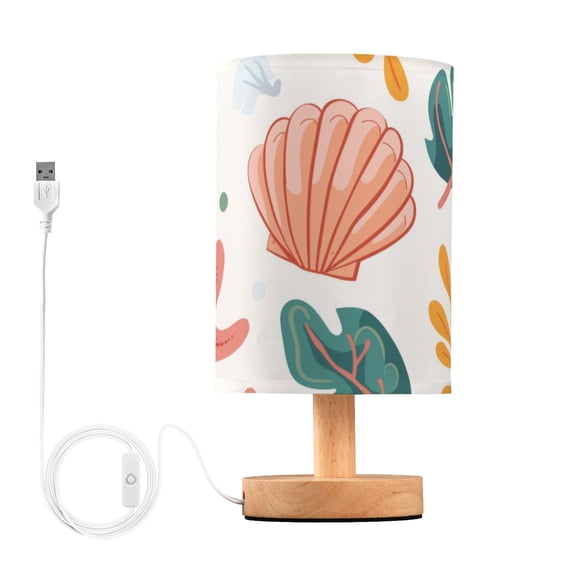 Starfish Leaves Shell Cartoon Table Lamp with USB Port LED Warm Light Lamp Night Light Home Decor