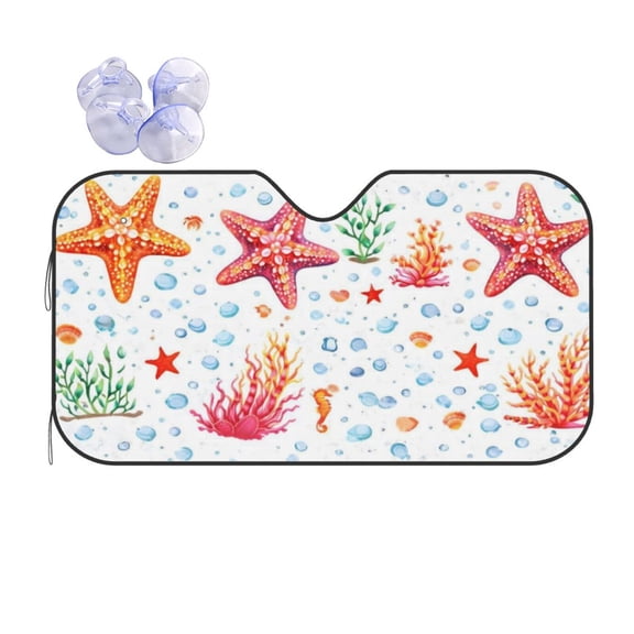 Starfish Lover Car Windshield Sun Shade Universal Fit Auto Sun Visor Protector