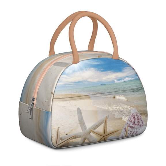 Starfish Lunch Box for Women: Insulated Ocean Life Bag - Reusable, Leakproof, High Capacity Tote for Work/Office/Travel with Pockets