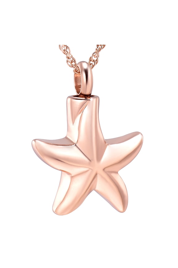 Starfish Memorial Jewelry Small Star Charm Cremation Urn Pendant Ashes Memorial Necklace Stainless Steel Urn Pendant