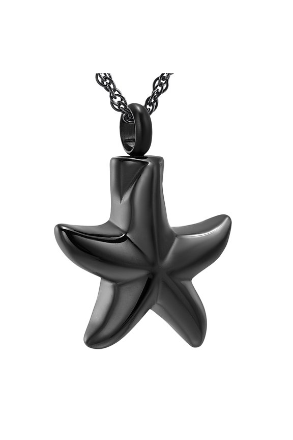 Starfish Memorial Jewelry Small Star Charm Cremation Urn Pendant Ashes Memorial Necklace Stainless Steel Urn Pendant