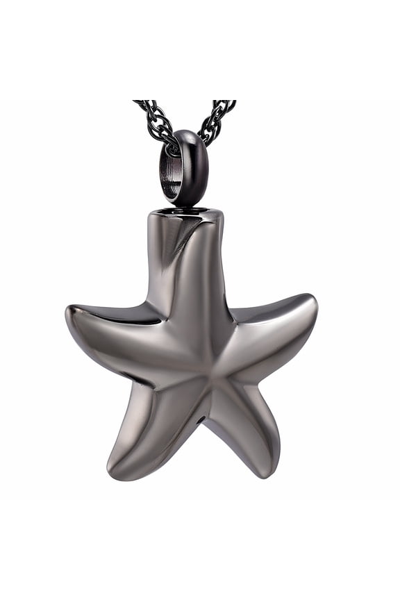 Starfish Memorial Jewelry Small Star Charm Cremation Urn Pendant Ashes Memorial Necklace Stainless Steel Urn Pendant