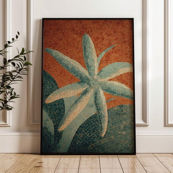 Starfish Mosaic Nautical Ocean Geometric Poster
