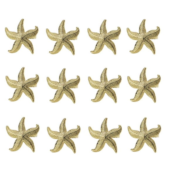 Starfish Napkin Rings 12 Gold Nautical Summer Wedding Beach Table Decor