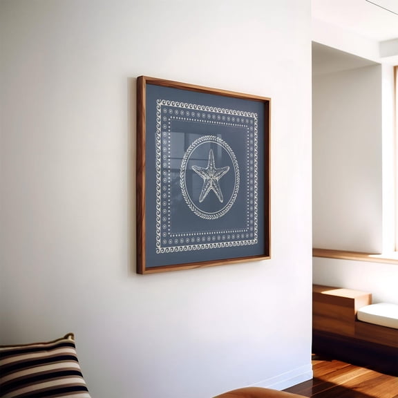 Starfish Navy White Nautical Sea Life Beach Poster Unframed Paper Print
