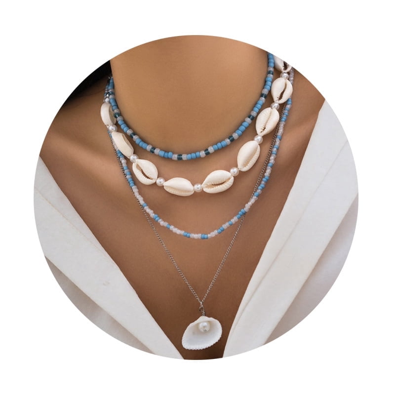 Boho Fish Necklace For Women - Adjustable Rope Pendant With Shell & Turtle, Ocean Beach Jewelry