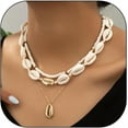 thumbnail image 1 of Starfish Necklace Gold Shell Necklace Seashell Necklace Halloween Ocean Jewelry Beach Vacation Accessories Trendy Jewelry for Women, 1 of 7