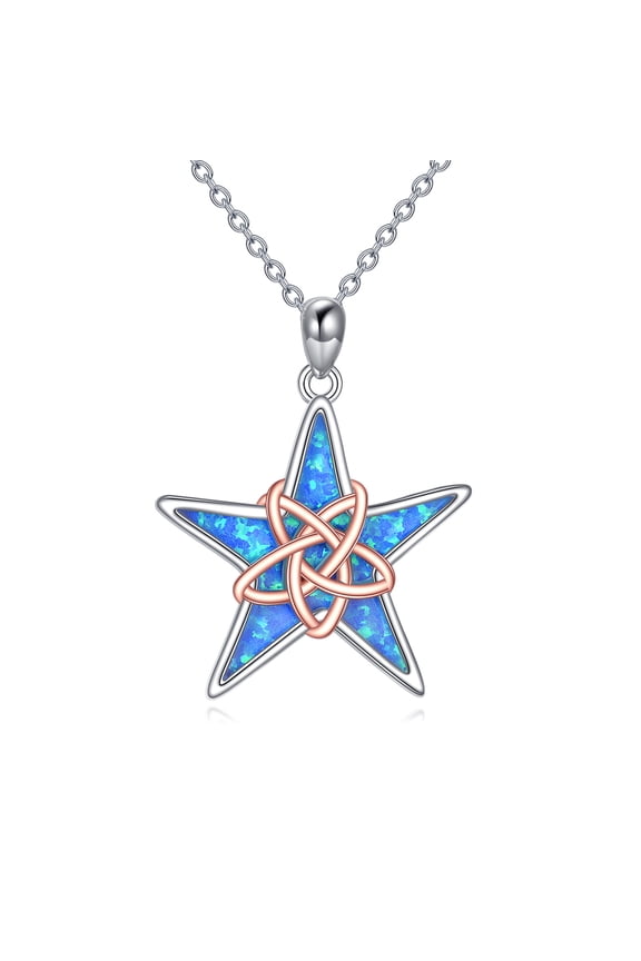 Starfish Necklace S925 Sterling Silver Celtic Sea Star Pendant Ocean Jewelry Gifts for Men Women
