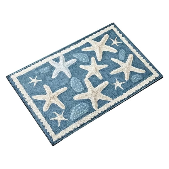 Starfish Non-Slip Bath Mat, 1 Piece, Starfish Pattern 1, 15.75 x 23.62 in, Bathroom Accessory for Sink, Shower, Toilet and Everyday Home Use