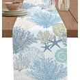 thumbnail image 1 of Starfish Ocean Coral Shell Table Runner Kitchen Dining Table Runners 71 Inches Long, Cotton Linens Washable Table Cloth Dresser Scarves for Party Wedding Birthday, 13" Wide Geometric Tablerunners, 1 of 6