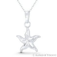 thumbnail image 1 of Starfish Ocean Sealife Charm 30x19mm (1.2x0.75in) Pendant & Chain Necklace in .925 Sterling Silver, 1 of 1