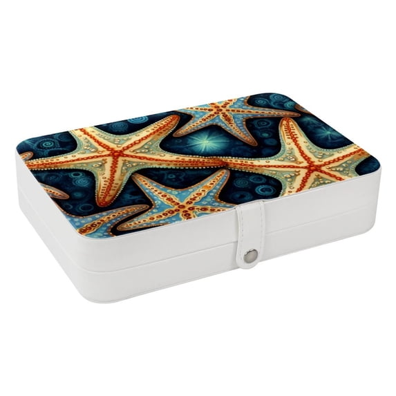 Starfish PU Leather Display Case with Removable Compartment and Portable Design - Bracelet Holder, Necklace Organizer, Jewelry Display