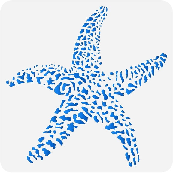 Starfish Painting Stencil 11.8x11.8 inch Hollow Out Sea Creatures Craft Stencil Reusable Plastic Spotted Starfish Stencil Ocean Theme Stencil