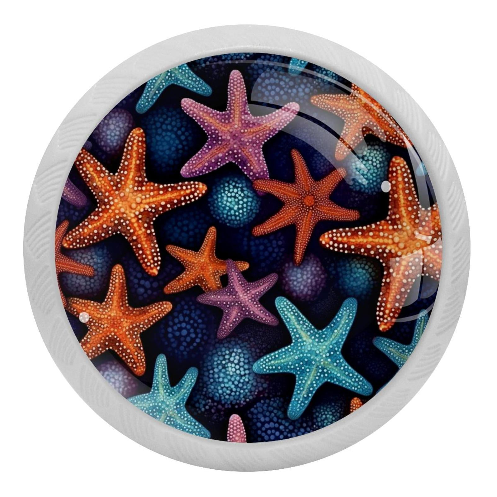Starfish Pattern 4PCS Knobs Pulls Fluorescent Drawer Handle