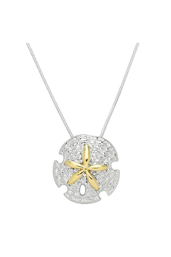 Starfish Pendant Necklace Earring Gold & Rhodium Plated 17 Inch Snake Chain J0933