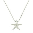 thumbnail image 1 of Starfish Pendant Necklace Rhinestone Crystal Rhodium High Polished J0158, 1 of 2