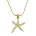 thumbnail image 1 of Starfish Pendant Necklace Rhinestone Crystal Rhodium Plated 17 Inch Snake Chain J0139-GOLD, 1 of 2