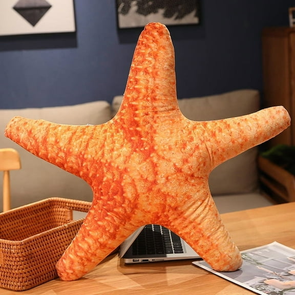 Starfish Pillow Beach Starfish Shaped Throw Pillows StarFish Stuffed Animal Cute Plush Coastal Decor Ocean Star Pillow Plush Cushion for Bedroom Living Room Sofa