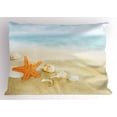 thumbnail image 1 of Starfish Pillow Sham Tropical Caribbean Seacoast with Different Shells and Animals Relaxing Vacation, Decorative Standard King Size Printed Pillowcase, 36 X 20 Inches, Multicolor, by Ambesonne, 1 of 2
