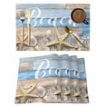 thumbnail image 1 of Starfish Placemats Set of 12, Blue Brown Ocean Shell Coral Farmhouse Placemats for Dining Table, Place Mats for Kitchen Tabletop, Waterproof Wipeable Dining Table Mats Set, 1 of 9