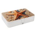 thumbnail image 1 of Starfish Portable PU Leather Earring Holder with Removable Compartment, Necklace Organizer, Display Case, and Storage Box, 1 of 6