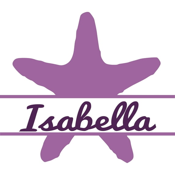 Starfish Purple Star Shaped Fish Customized Wall Decal - Custom Vinyl Wall Art - Personalized Name - Baby Girls Boys Kids Bedroom Wall Decal Room Decor Wall Stickers Decoration Size (40x40 inch)