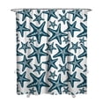 thumbnail image 1 of Starfish by the Sea Curtain 72x84 Inches, Waterproof Pongee Polyester Fabric with 12 Hooks, Long Beach Bathroom Curtain for Coastal Cottage or Nautical Decor, 1 of 5