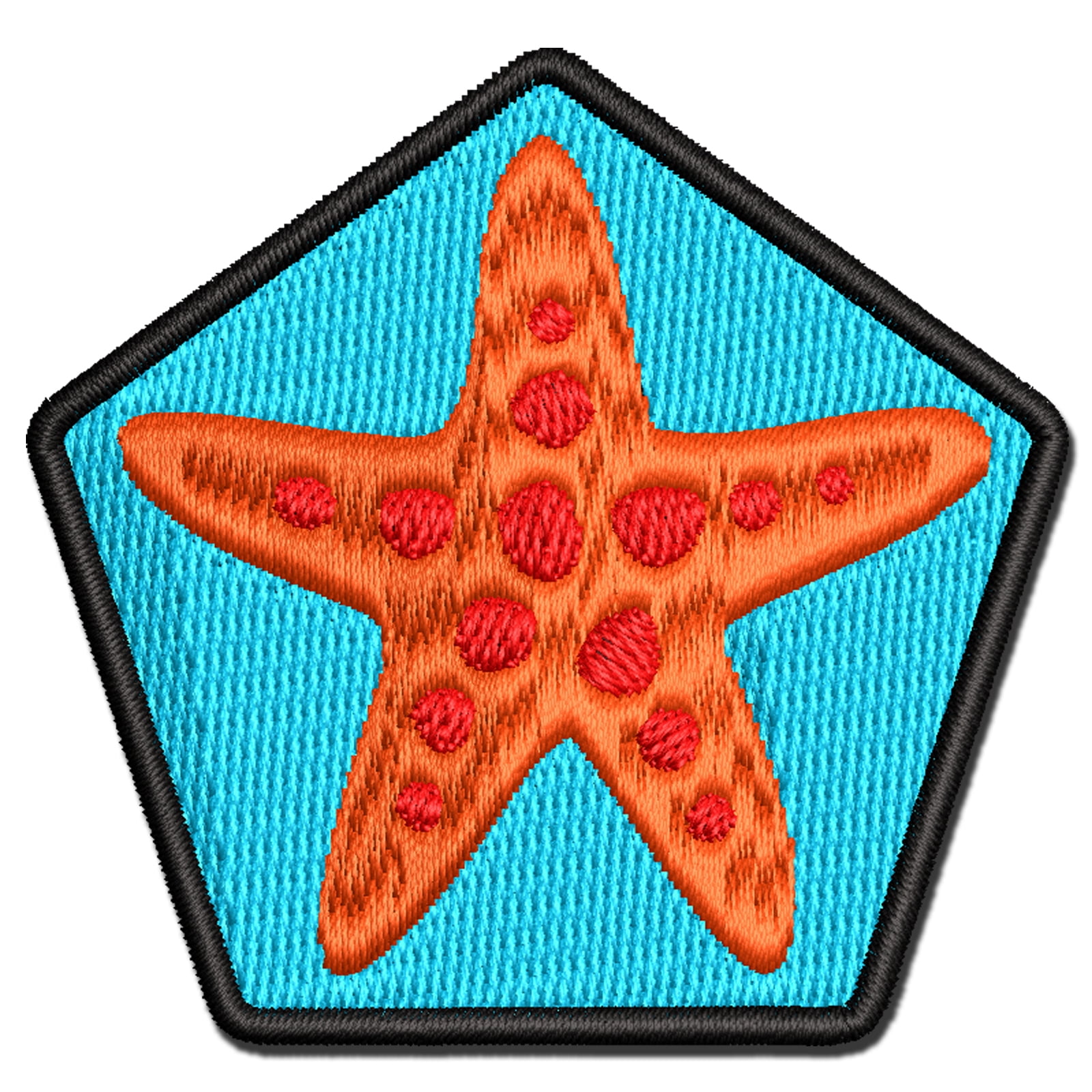 Starfish Sea Star Applique Multi-Color Embroidered Iron-On Patch - 2.0 ...