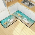 thumbnail image 1 of Starfish Seashell Summer Kitchen Rugs Beach Sea Water Kitchen Floor Runner Bathroom Mat Carpet Doormat Washable Rug 17x27 Inch + 17x47 Inch Perfect for Living Room Bedroom Entryway, 1 of 6