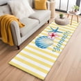 thumbnail image 1 of Starfish Shell Coastal 2'x6' Runner Rugs for Hallway Kitchen Bedside Non Slip, Summer Nautical Yellow Striped Farmhouse Entryway Rug Runners with Rubber Backing, Long Carpet Runner for Laundry Room, 1 of 8