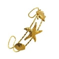 thumbnail image 1 of Starfish Shell Ocean Theme Bracelet Stainless Steel Open End Bangle Jewelry, 1 of 8