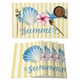 thumbnail image 1 of Starfish Shell Placemats Set of 8, Summer Pink Floral Yellow Stripes Non-Slip Place Mats Washable Table Mats for Kitchen Dining Table Decorations Indoor/Outdoor, 1 of 9