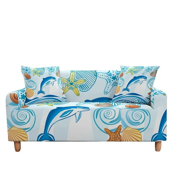 Starfish Shell Stretch Sofa Cover for Living Room Sectional Couch Cover Elastic Armchair Slipcovers LoveSeat 2/3 Seater Cover