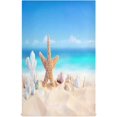 thumbnail image 1 of Starfish Shell Summer Tea Towels Set of 6 Sandy Blue Kitchen Dish Cloth with Hanging Loop, 18"x28"Lint-Free Absorbent Towel for Kitchen Drying Wiping and Cleaning, 1 of 7