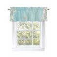 thumbnail image 1 of Starfish Shell Valances for Windows Abstract Ocean Beach Shore Teal Striped Rod Pocket Curtains Valance Short Window Treatment Drapes for Living Room, Bedroom Bathroom 42"&nbsp;W x 18" L, 1 of 5