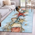 thumbnail image 1 of Starfish Shell Washable Area Rugs 2.7'x5', Summer Beach Low Pile Throw Living Room Rug Non-Slip Sturdy Edge Binding Carpet for Indoor Entryway Bedside Kitchen, 1 of 9