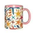 thumbnail image 1 of Starfish Shells Coffee Mug Fun Custom Ceramic Mugs 11oz Pink, 1 of 5