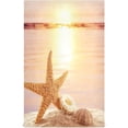 thumbnail image 1 of Starfish Shells Sandy Tea Towels Set of 1 Beach Sunset Time Kitchen Dish Cloth with Hanging Loop, 18"x28"Lint-Free Absorbent Towel for Kitchen Drying Wiping and Cleaning, 1 of 7