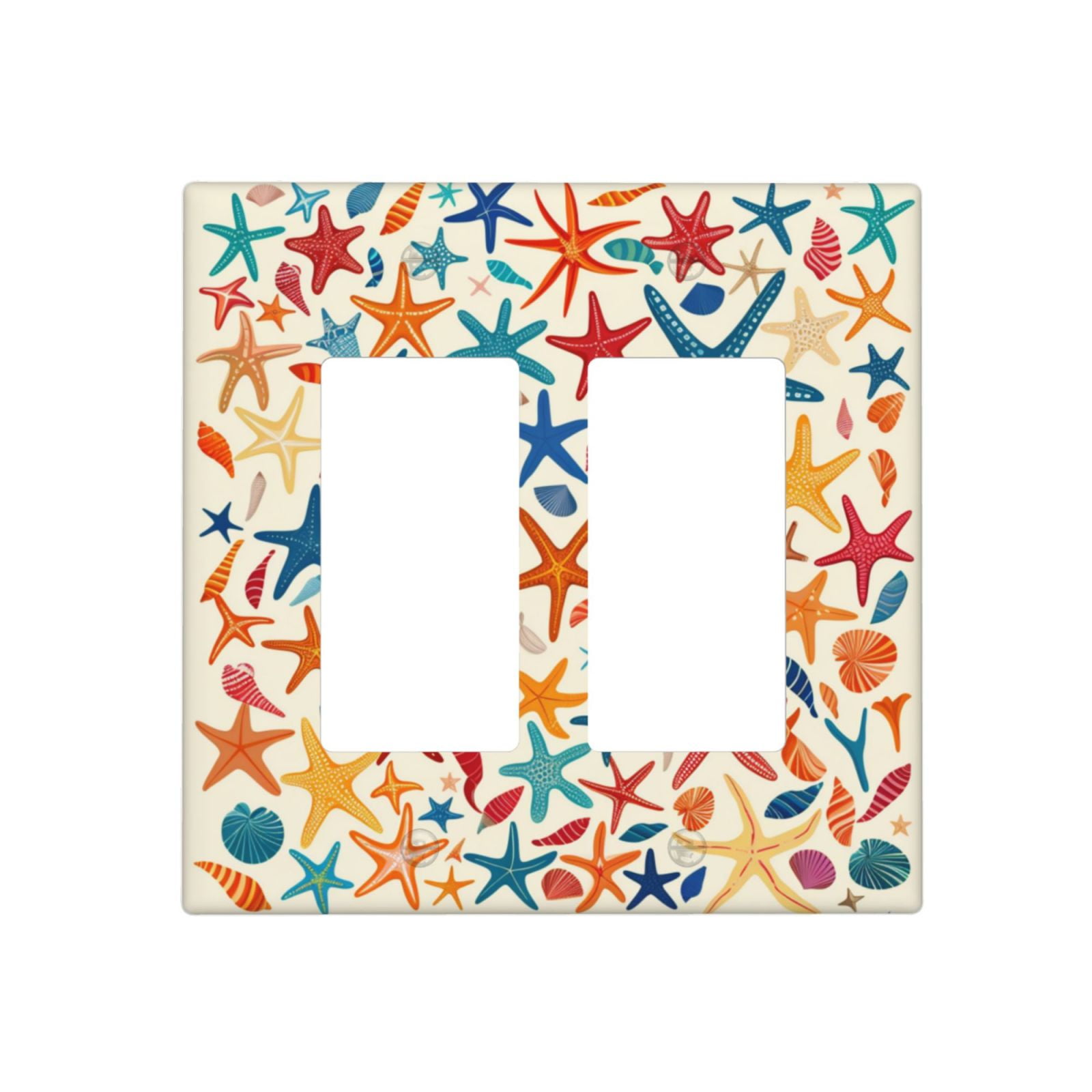 Shell Wall Cover Starfish Shells Switch Cover Decorative Wall Plate / 2-Gang / Standard ...