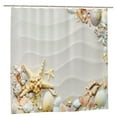 thumbnail image 1 of Starfish Shower Curtain, Seacoast with Sand with Colorful Various Seashells Tropics Aquatic Wildlife Theme Shower Curtain 72x72 in, 1 of 7