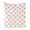 thumbnail image 1 of Starfish Soft Flannel Fleece Blanket, Graphic Illustration of Summer Season Inspired Aquatic Animals Tropical Climate, Cozy Plush for Indoor and Outdoor Use, 50" x 70", Orange White, by Ambesonne, 1 of 5