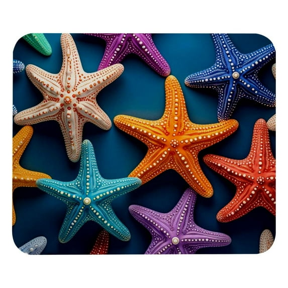 Starfish Square Printed Desk Mat Gaming Mouse Pad Non-Slip Rubber Bottom 8.3x9.8 Inch - Suitable for Office and Gaming