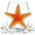 thumbnail image 1 of Starfish Stemless Wine Glass, Ocean Themed Tumbler, Everyday Water Glass, for Beach House Bar Table Decor Gift, 1 of 5
