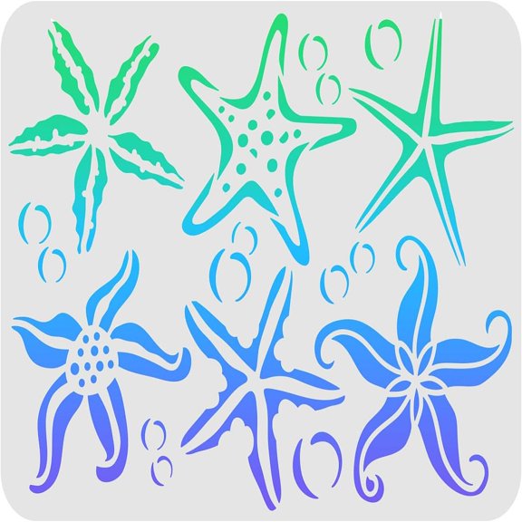 Starfish Stencil 11.7x8.3 inch 8 Different Style Starfish Drawing Template Reusable Starfish Stencils Sea Ocean Creatures Stencils DIY