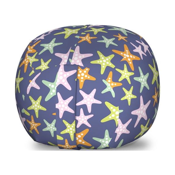 Starfish Storage Toy Bag Chair, Continuous Colorful Irregular Design Underwater Creatures Art, Stuffed Animal Organizer Washable Bag, Small Size, Multicolor, by Ambesonne